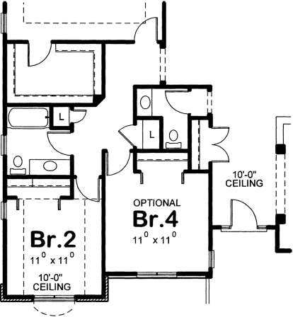 Alternate Bedroom Option  for House Plan #402-01528