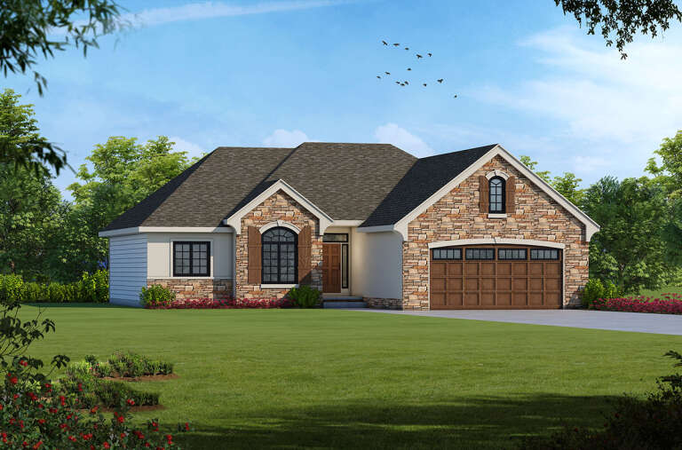 House Plan House Plan #19328 Angled Front Elevation