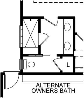 Optional Bedroom's Bathroom Design for House Plan #402-01539
