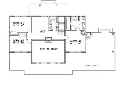 Second Floor for House Plan #039-00504