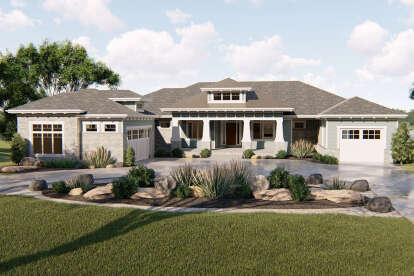 Prairie House Plan #963-00156 Elevation Photo