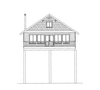 Cabin House Plan #039-00505 Elevation Photo