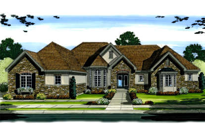 European House Plan #963-00175 Elevation Photo