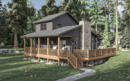 Vacation House Plan #963-00179 Elevation Photo