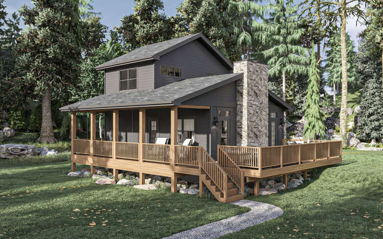 House Plan House Plan #19357 Angled Front Elevation