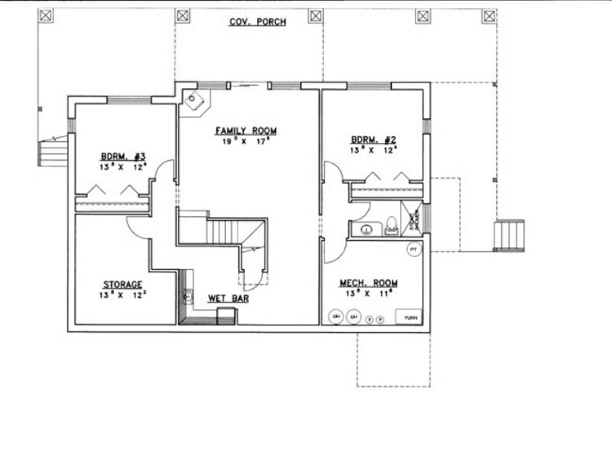 Basement Floor for House Plan #039-00506