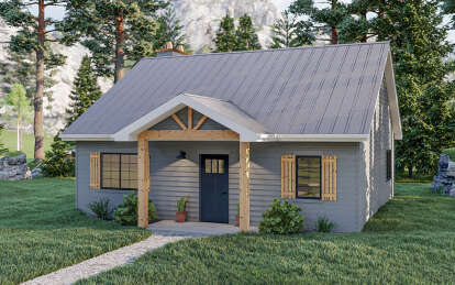 House Plan House Plan #19365 Angled Front Elevation