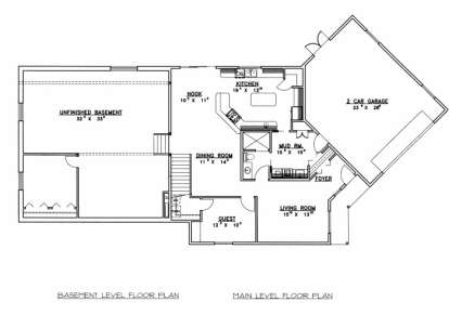 Basement/First Floor for House Plan #039-00507