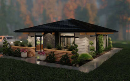 Prairie House Plan #963-00194 Elevation Photo