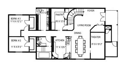 First Floor for House Plan #039-00508