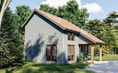 Cottage Plan: 592 Square Feet, 1 Bedroom, 1 Bathroom - 963-00202