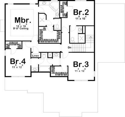 Second Floor for House Plan #963-00210