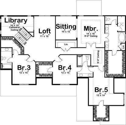 Second Floor for House Plan #963-00216