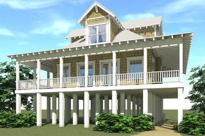 Vacation House Plan #028-00034 Elevation Photo