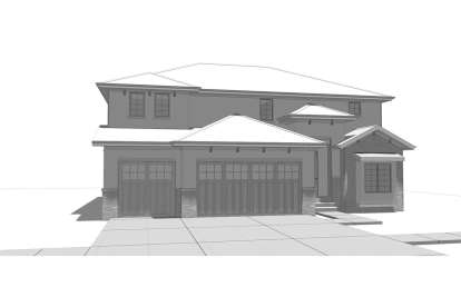 Prairie House Plan #963-00219 Elevation Photo