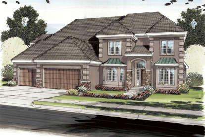 European House Plan #963-00220 Elevation Photo