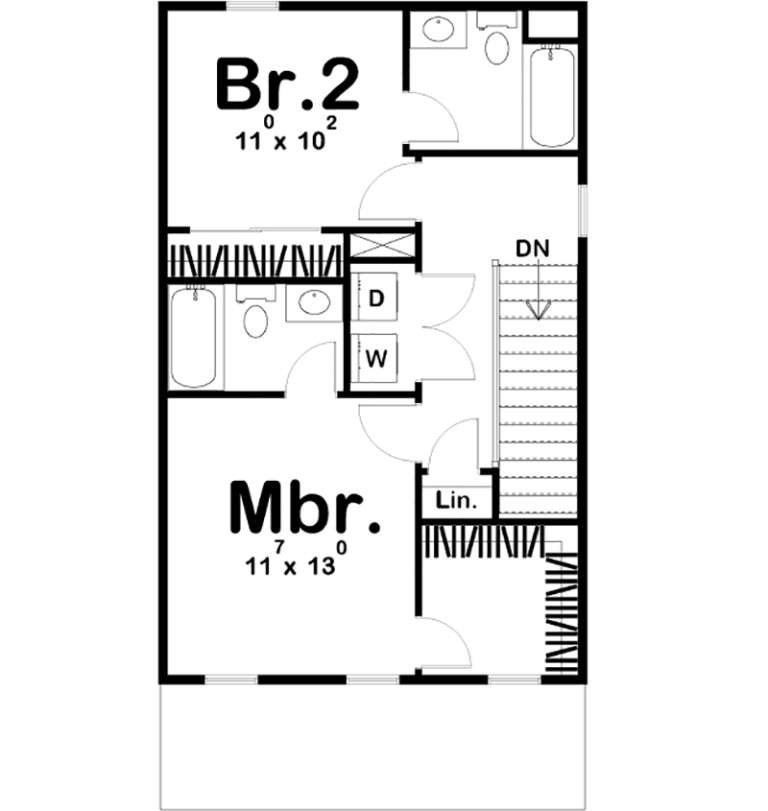 Bungalow Plan - 1,228 Square Feet, 2 Bedrooms, 2.5 Bathrooms | Floor ...