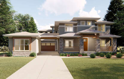 Prairie House Plan #963-00224 Elevation Photo