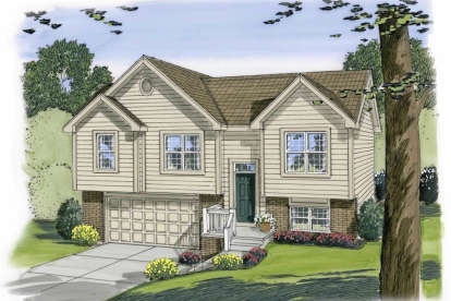 Split Foyer House Plan #963-00239 Elevation Photo