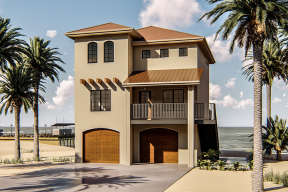 Coastal House Plan #963-00243 Elevation Photo