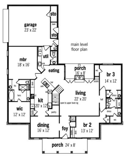 Floorplan 1 for House Plan #048-00168