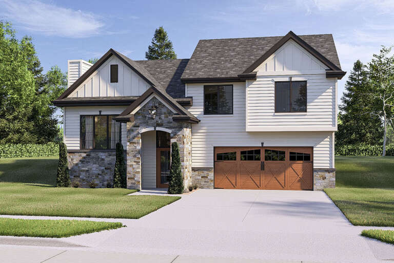 House Plan House Plan #19432 Angled Front Elevation