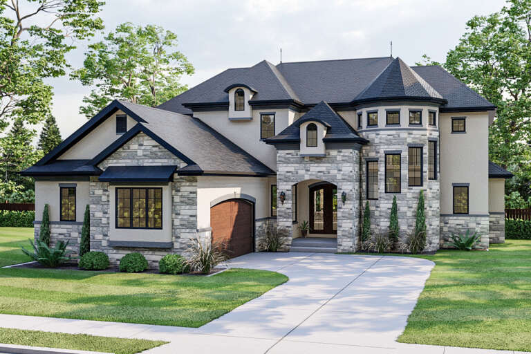 House Plan House Plan #19433 Angled Front Elevation