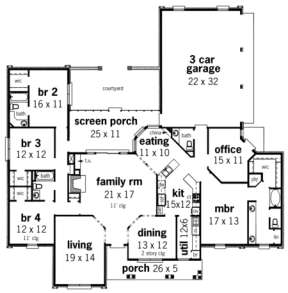 Floorplan 1 for House Plan #048-00169