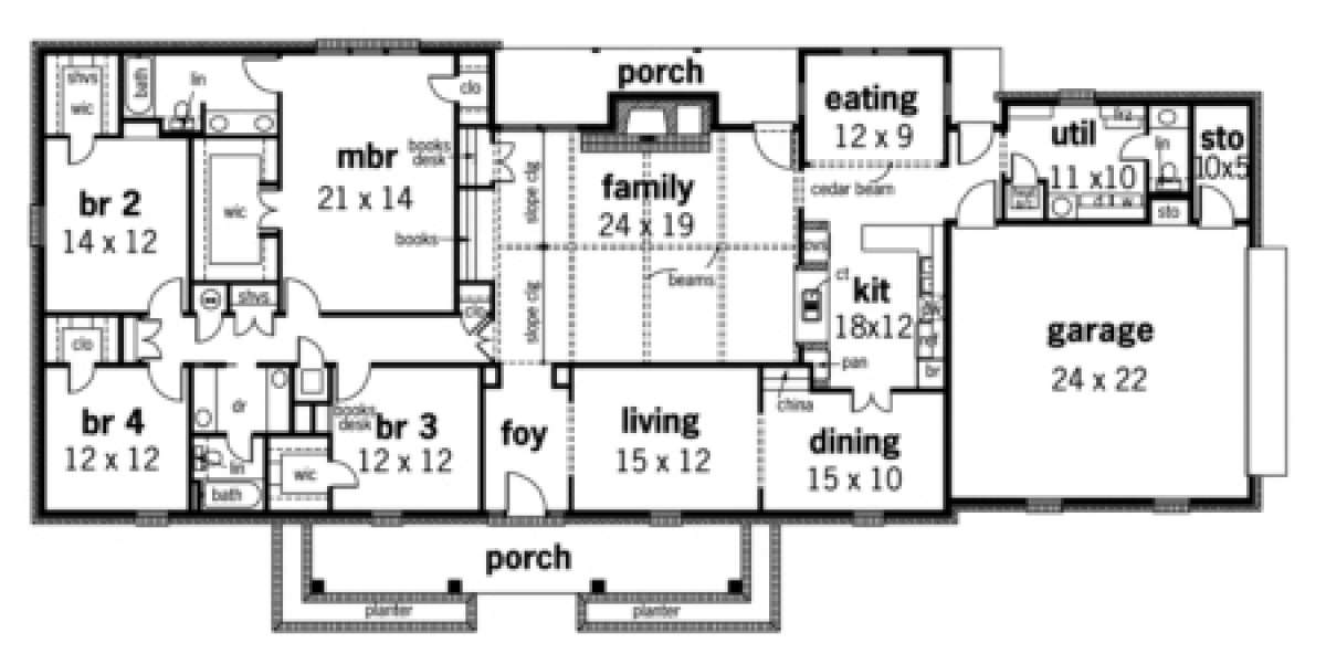 Floorplan 1 for House Plan #048-00170