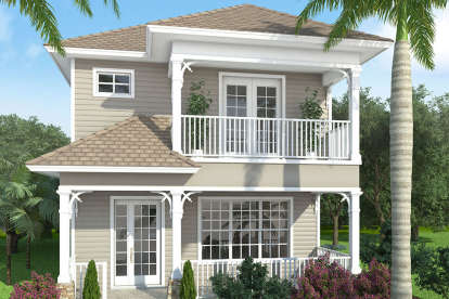 Coastal House Plan #5565-00019 Elevation Photo