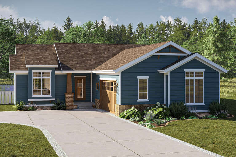 House Plan House Plan #19465 Angled Front Elevation