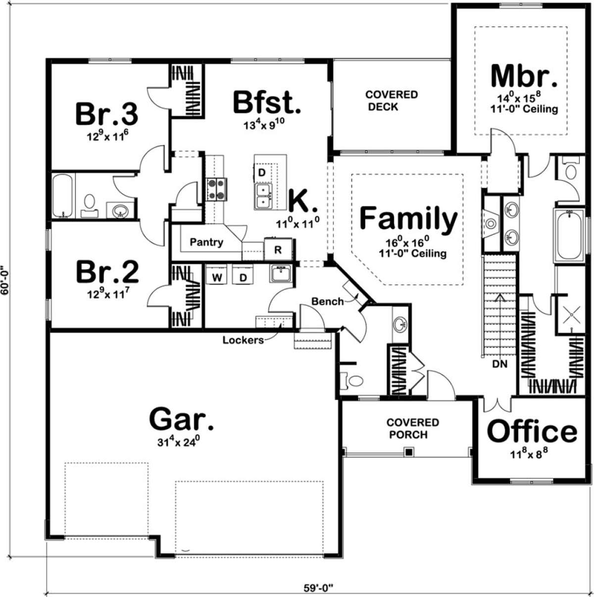 Ranch Plan 2 027 Square Feet 3 Bedrooms 2 5 Bathrooms 963 Ranch Plan 2 027 Square Feet 3 Bedrooms 2 5 Bathrooms 963