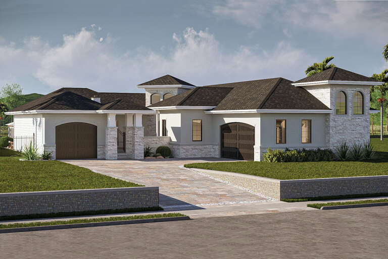 House Plan House Plan #19469 Angled Front Elevation
