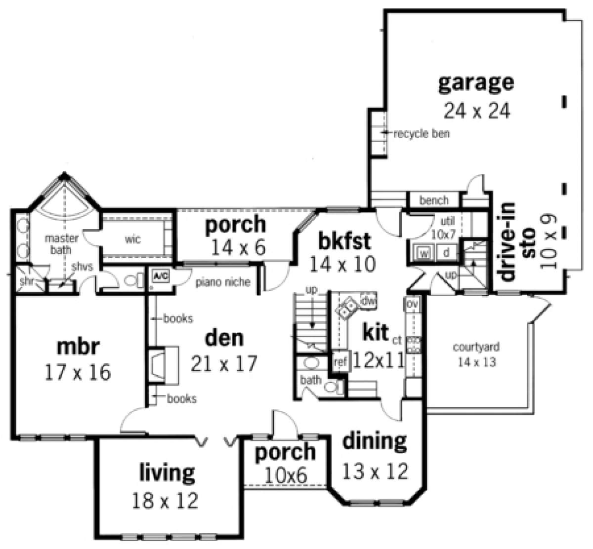 Floorplan 1 for House Plan #048-00172