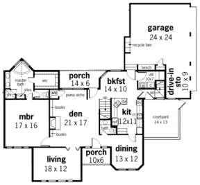 Floorplan 1 for House Plan #048-00172