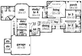 Floorplan 1 for House Plan #048-00174