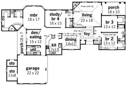Floorplan 1 for House Plan #048-00174