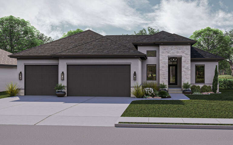 House Plan House Plan #19491 Angled Front Elevation