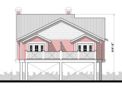 Coastal House Plan #028-00035 Elevation Photo