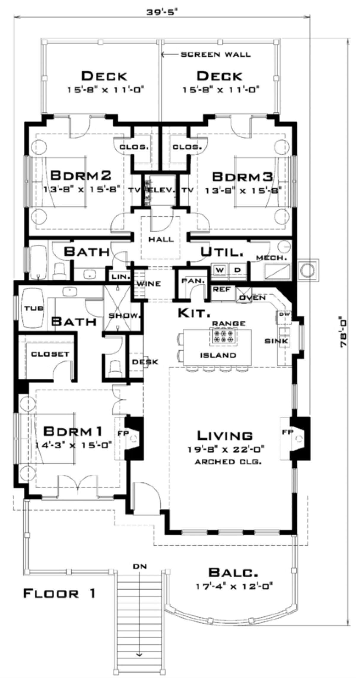 Floor Plan for House Plan #028-00035