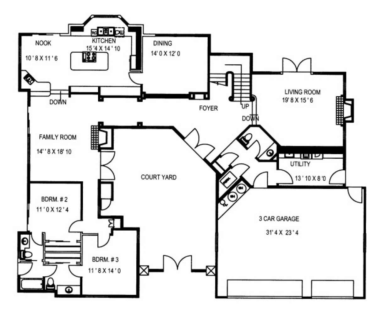 First Floor for House Plan #039-00512
