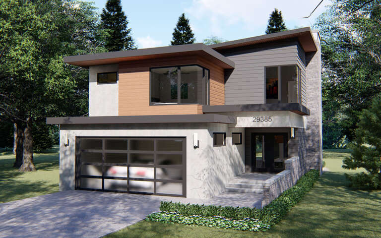 House Plan House Plan #19503 Angled Front Elevation
