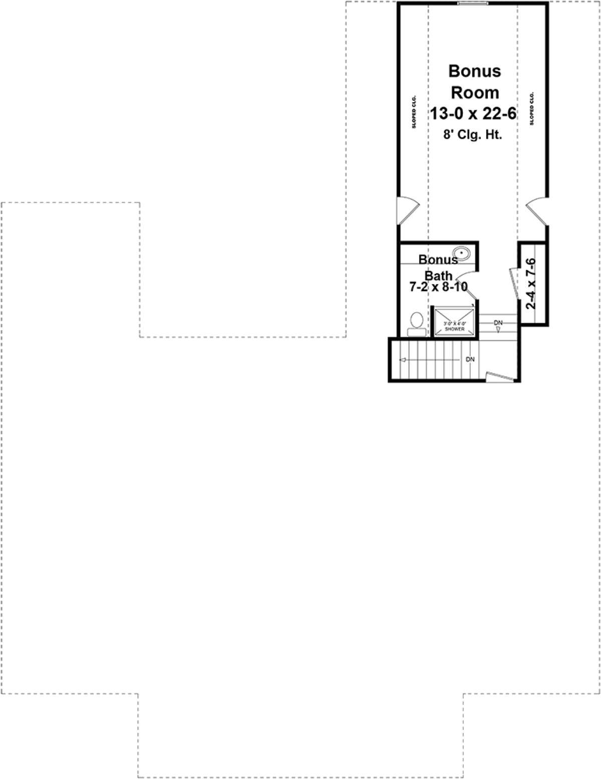 Bonus Room/Second Floor for House Plan #348-00280