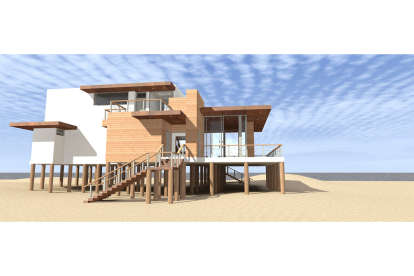 Coastal House Plan #028-00119 Elevation Photo
