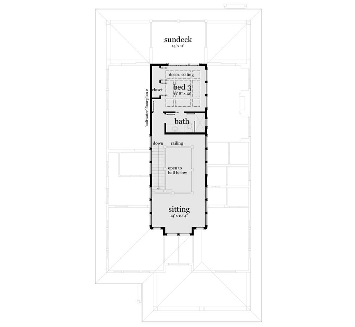 Second Floor for House Plan #028-00124