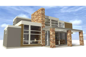Modern House Plan #028-00125 Elevation Photo