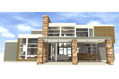 Modern House Plan #028-00125 Elevation Photo