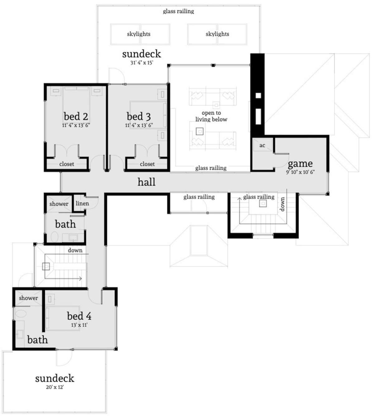 Second Floor for House Plan #028-00125