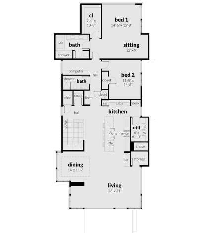 Main Floor for House Plan #028-00132