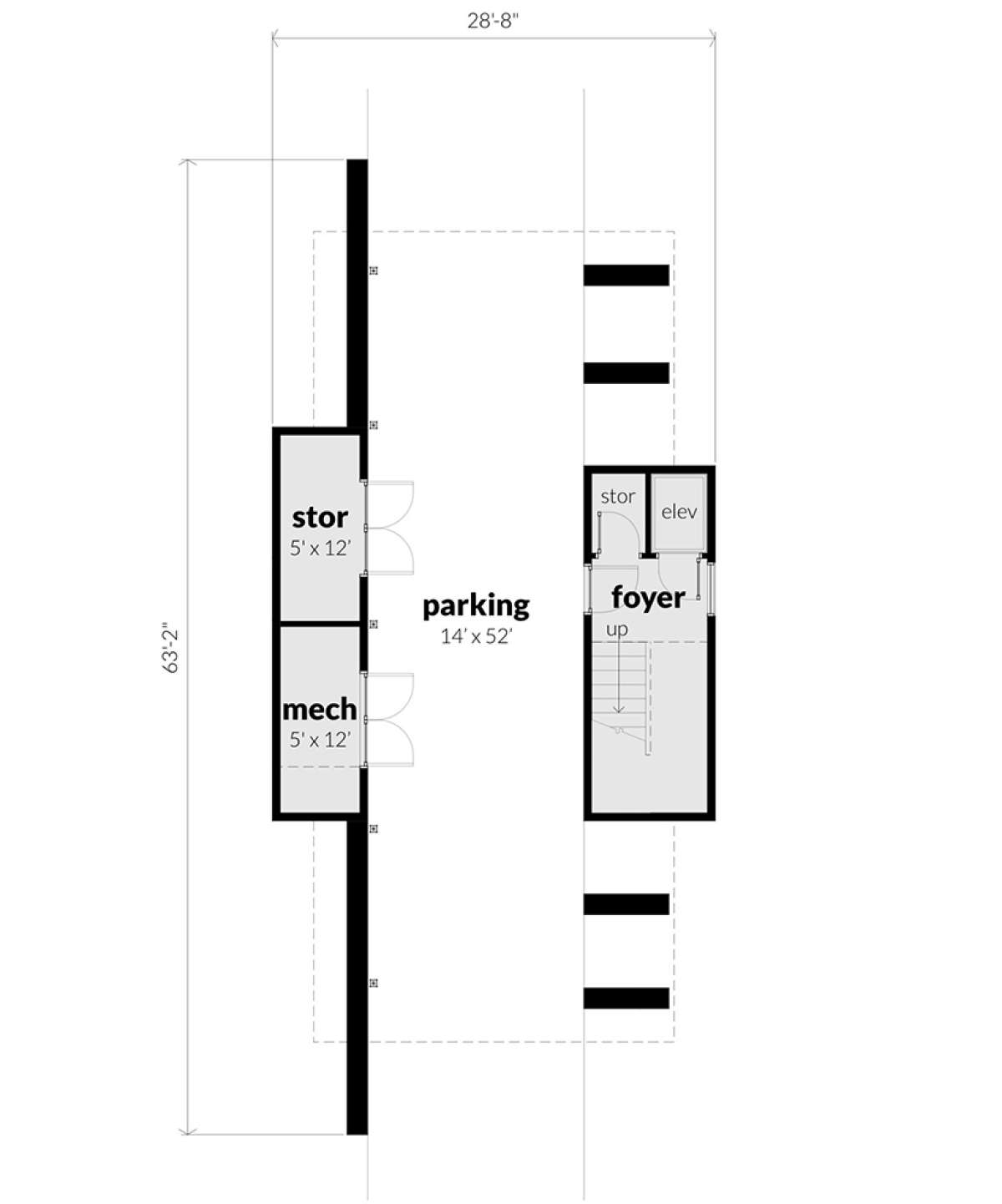 First Floor/Carport for House Plan #028-00133